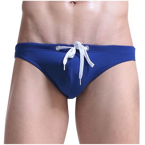 UTSJKR Men's Swimwear One Piece Solid Color Lace-up Bottom Triangle