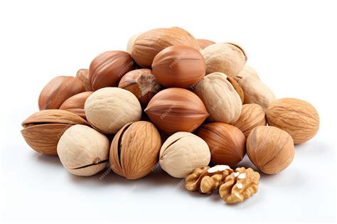 premium ai image nuts isolated  white background