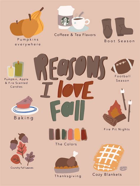 Reasons I Love Fall Card & Print - Etsy Canada | Fall fun, Fun fall