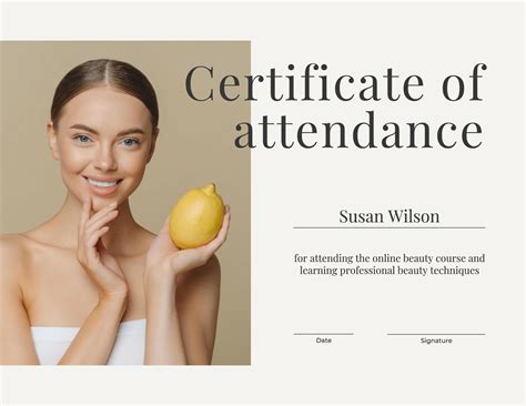 beauty certificate  template