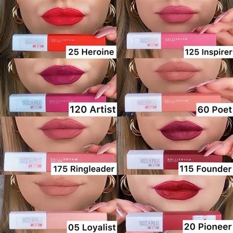 Maybelline Superstay Matte Ink liquid long- lasting lipstick swatches ...