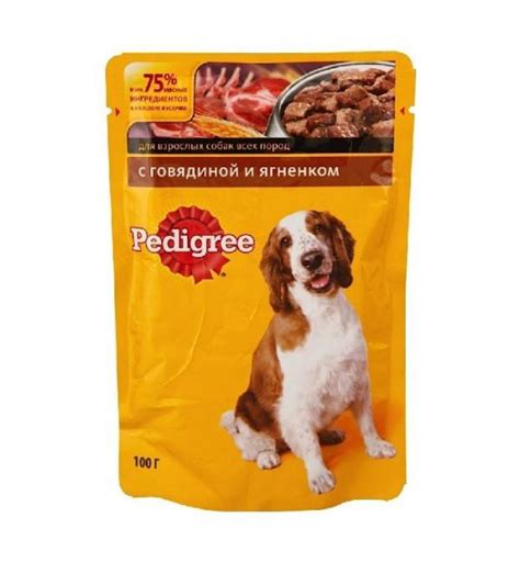 Влажный корм Pedigree для взрослых собак всех пород, с говядиной и ...