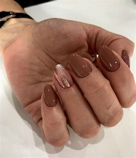 Маникюр осенний | Gel nails, Stylish nails, Cute gel nails