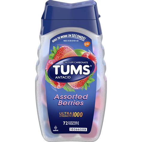 TUMS Antacid Chewable Tablets for Heartburn Relief, Ultra Strength ...