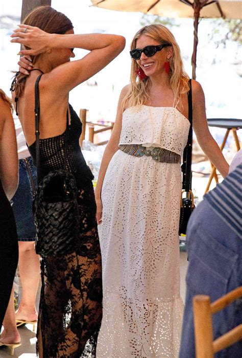 Sienna Miller Glows in White Dress Days Before Pregnancy Is Revealed