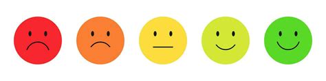 smile rating review isolated colored feedback emoticon face  white