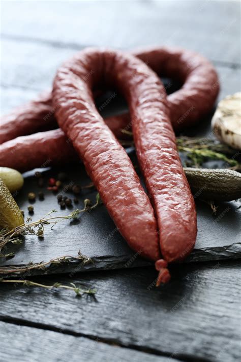 Жареные колбаски с ингредиентами | Бесплатно Фото