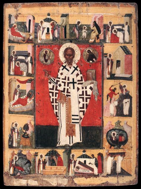 St Nicholas with Scenes from his Life by UNKNOWN ICON PAINTER, Russian