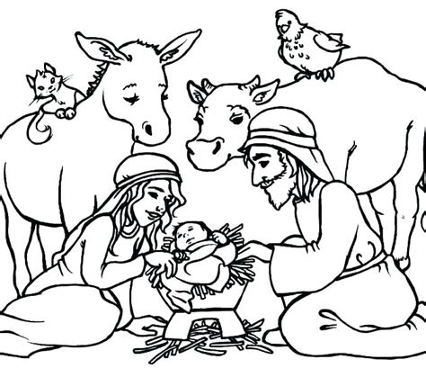 Manger Scene Drawing at PaintingValley.com | Explore collection of ...