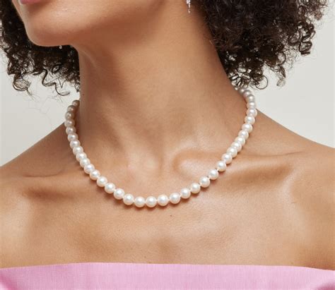 8.0-8.5mm White Freshwater Pearl Necklace - AAAA Quality