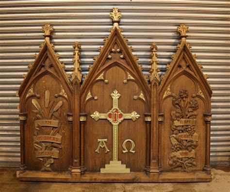 Stunning Antique Gothic Carved Oak Church Reredos Panel (SOLD) - Antique Church Furnishings