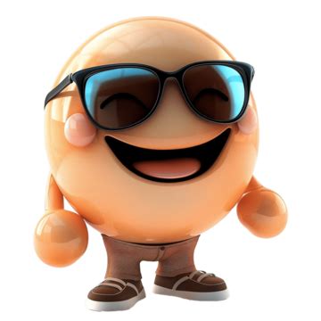 Cheerful Cartoon Character With Sunglasses, Cartoon Character, Smiling ...