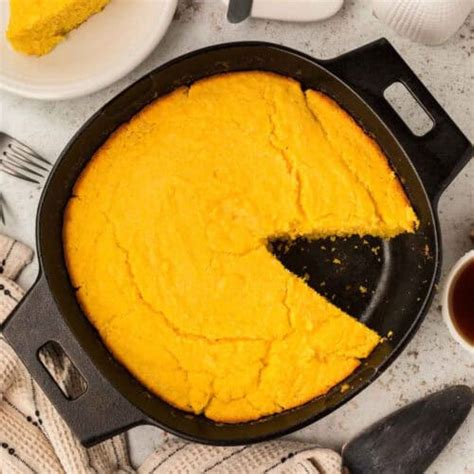 cast iron skillet cornbread eating   dime