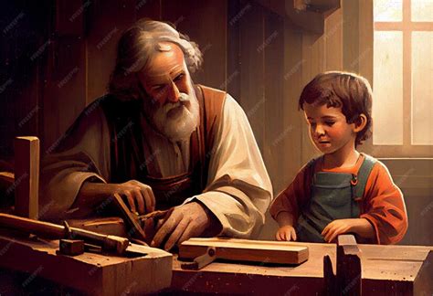 São José O Carpinteiro - São josé de nazaré ensina jesus cristo sobre carpintaria dia dos pais ...