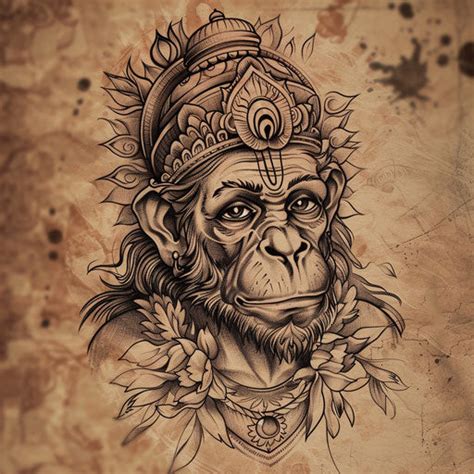 Dynamic Hanuman Tattoo Flash – IMAGELLA