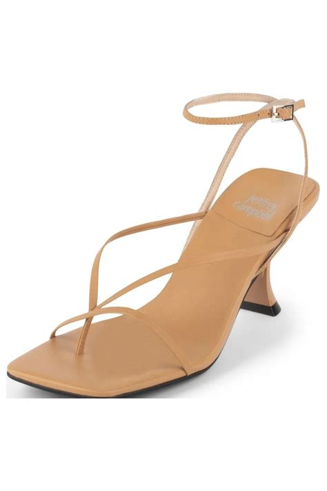 Jeffrey Campbell Fluxx Nude Strappy Open Toe Ankle Strap Kitten Heeled