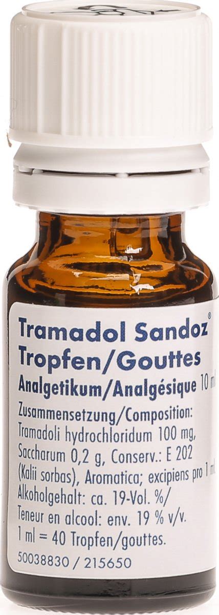 Tramadol Sandoz Tropfen 100mg/ml 3 Flasche 10ml in der Adler Apotheke