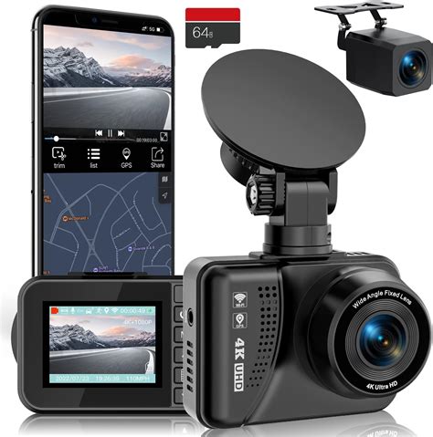 Amazon.com: 4K Dash Cam Front and Rear, Dual Dash Cam Built-in WiFi GPS