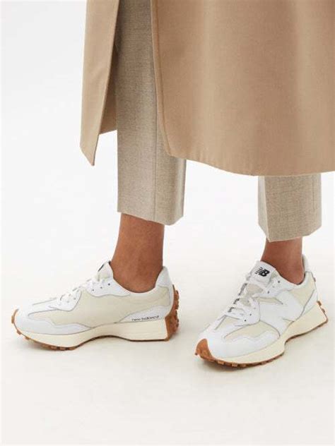 NEW BALANCE 327 Leather And Mesh Trainers - White | Editorialist