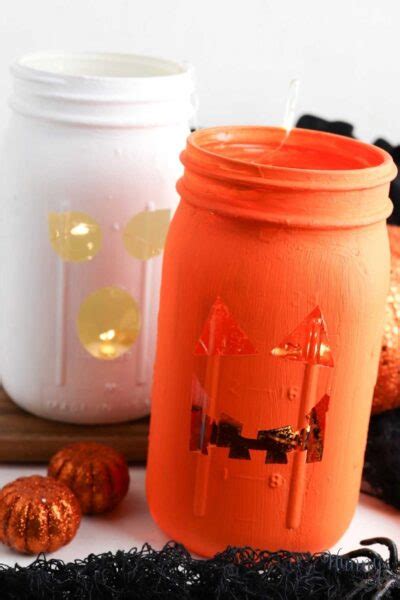 DIY Halloween Mason Jar Lanterns