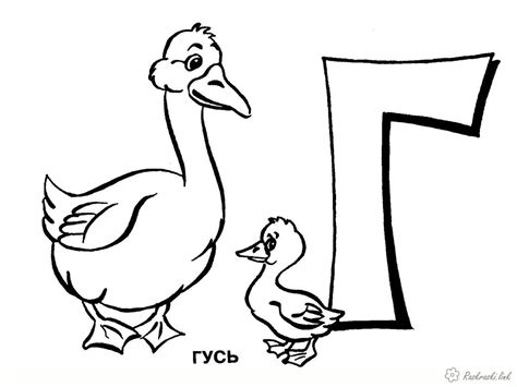 Гуси Раскраски распечатать бесплатно.