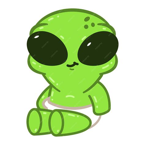 Premium Vector | Cute baby alien vector cartoon character illustration