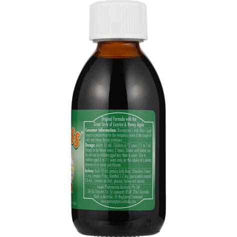 Bonningtons Cough Syrups Irish Moss 200ml | Woolworths