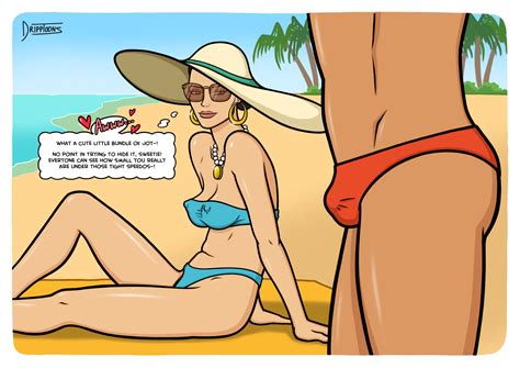 Rule 34 - 1boy 1girls beach bikini brown-tinted eyewear bulge