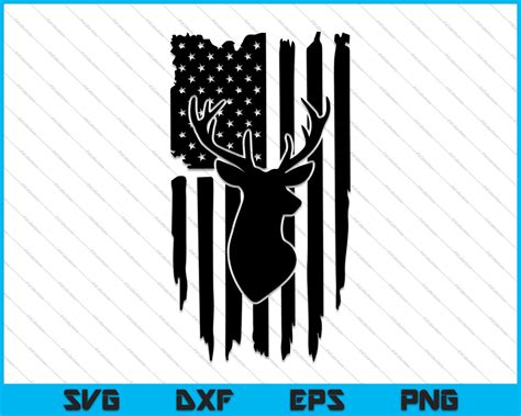 Distressed American Flag Deer Hunting SVG PNG Files – creativeusarts