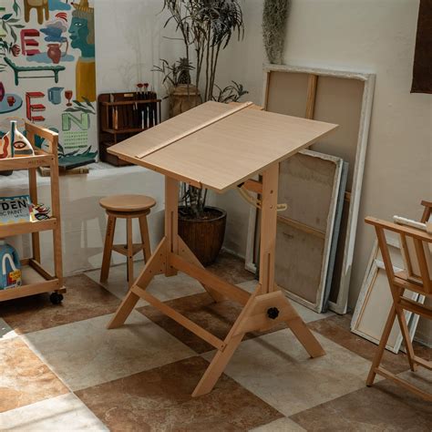 meeden solid wood drafting table artist drawing desk