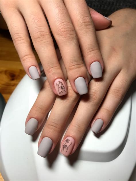 Серый матовый маникюр | Nail art, Nails, Beauty