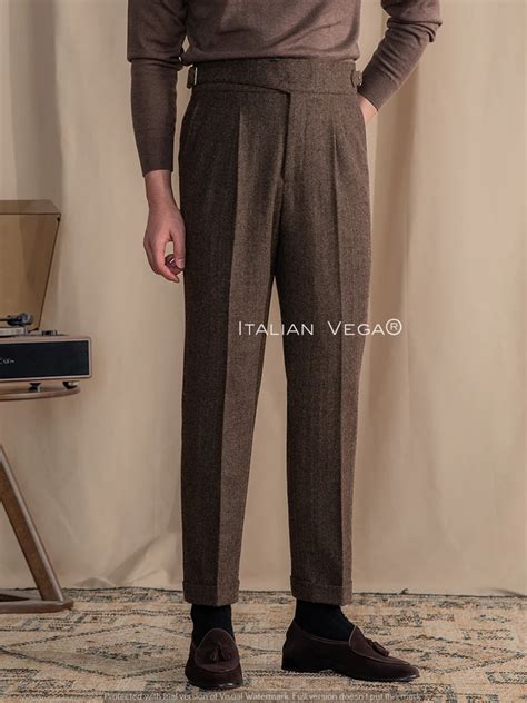 Khakhi Exotic Wool Gurkha Pants by Italian Vega® Limited Edition ...