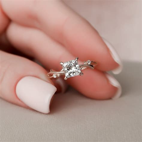 princess cut engagement rings on finger 11