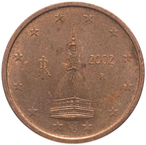 Монета Италия 2 цента (cent) 2002-2019 стоимостью 68 руб.