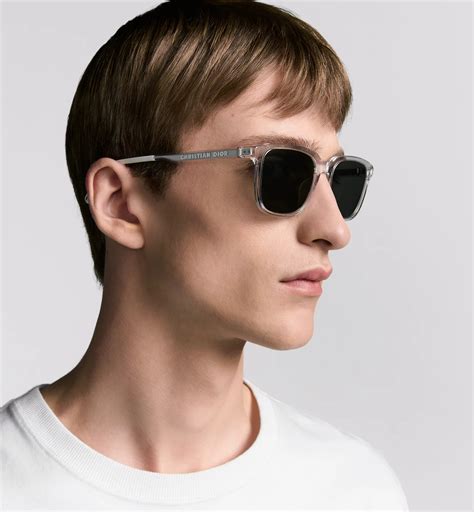 DiorTag SU Прямоугольные солнцезащитные очки с прозрачной оправой | DIOR