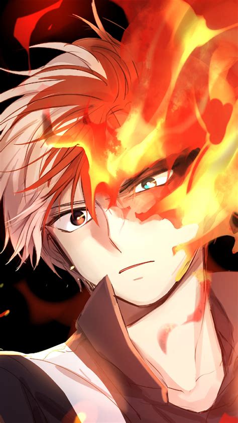 Shoto Todoroki, Fire,, My Hero Academia,, 4K, #5.381 Wallpaper 4K PC