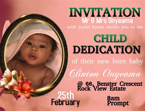 Plantilla de Child Dedication Invitation Card | PosterMyWall