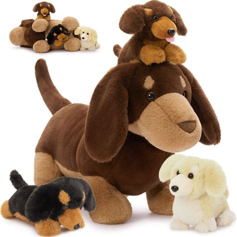 Tezituor 4Pcs Dachshund Stuffed Animal 18'' Mommy Stuffed Weiner Dog w – Stuffed Animals Store