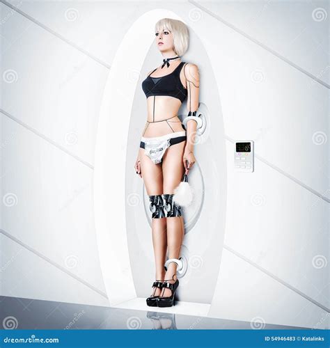 Female cyborg suit maid. stock image. Image of high, maidservant - 54946483