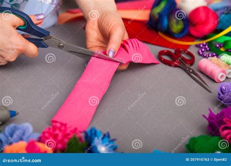 Woman Modelling Artificial Flower from Clay Stock Image - Image of ...