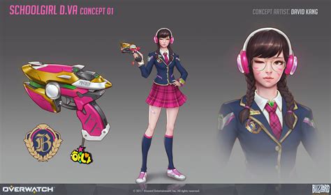 D.Va Schoolgirl Skin Art - Overwatch Art Gallery