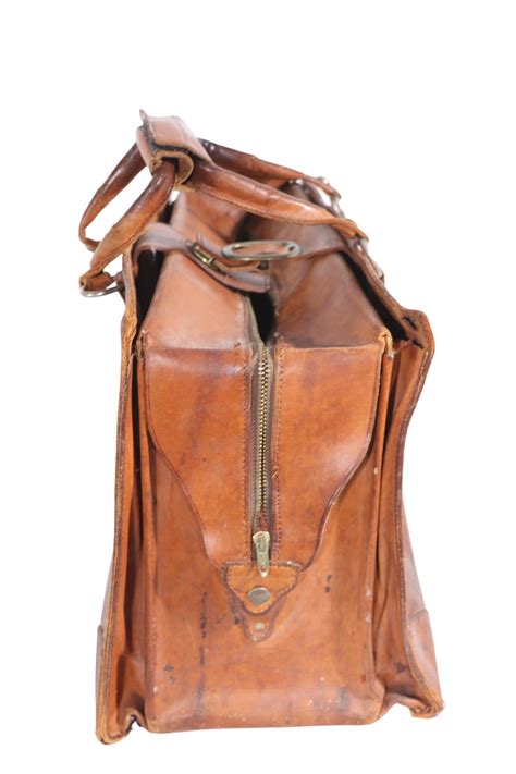 vintage brown leather carry bag suitcase  sale  stdibs