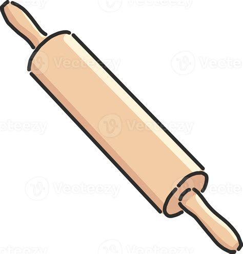 kitchen items rolling pin cartoon style  png