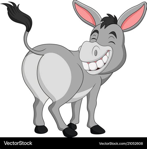 Cartoon happy donkey showing ass Royalty Free Vector Image