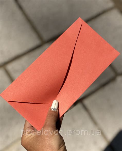 Крафт конверт DL, коралл | Купить в Kraftstore