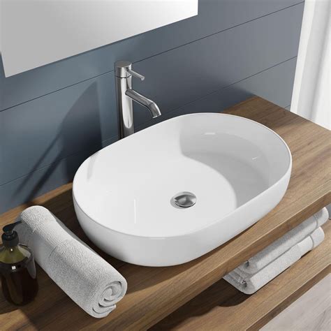 Ovales Aufsatzwaschbecken 57x38 cm Happy Hour Slim Kollektion von Hatria