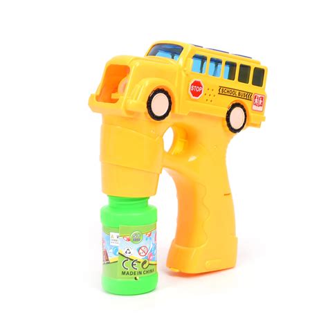WonderPlay Wonder Bubble School Bus Bubble Gun With Lights & Sounds + 2