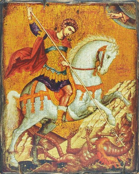Saint George Russia Сhristian Orthodox Icon XVII Century Modern Made ...