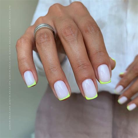 Неоновый френч . Неоновый маникюр | Gel nails, Stylish nails, Manicure