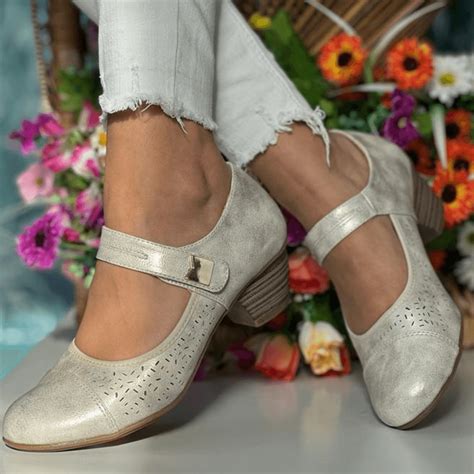 Redz Ladies Pale Gold Lazered Heeled Pumps | Millars Shoe Store